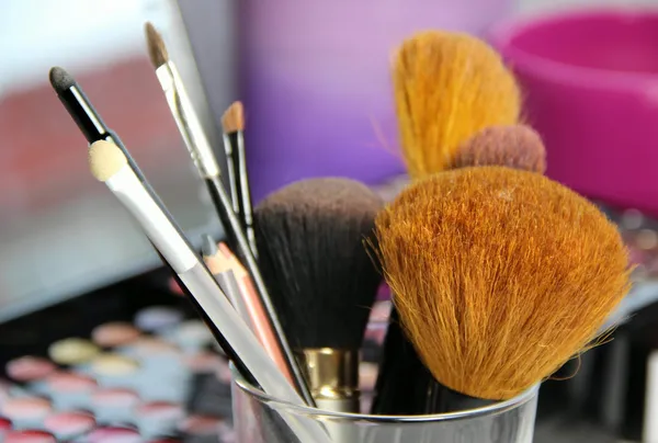 Big set of make-up brushes — Stock Photo, Image