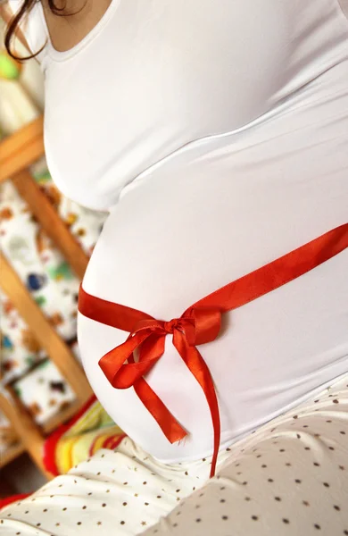 Beautiful pregnant woman tummy — Stock Photo, Image