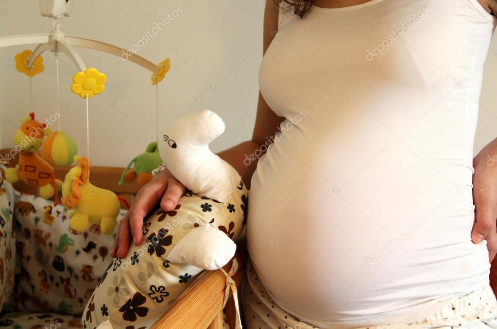 Beautiful pregnant woman tummy