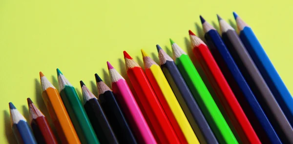 Mix of multicolored vivid pencils — Stock Photo, Image