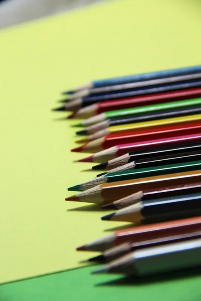 Mix of multicolored vivid pencils — Stock Photo, Image