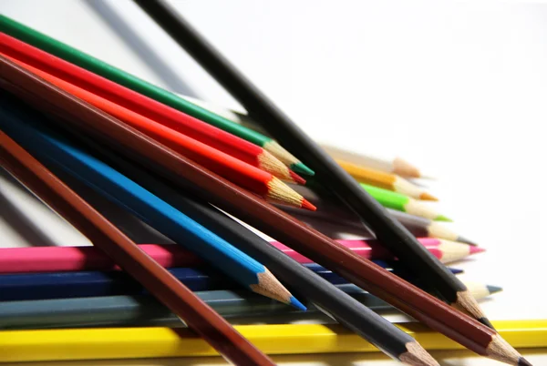 Mix of multicolored vivid pencils — Stock Photo, Image