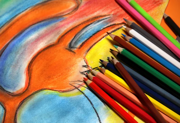 ผสมดินสอหลากสีสัน — ภาพถ่ายสต็อก