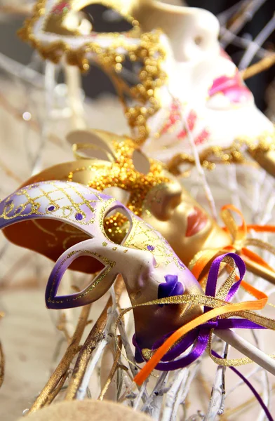 Máscaras de carnaval venezianas, Veneza, Itália — Fotografia de Stock