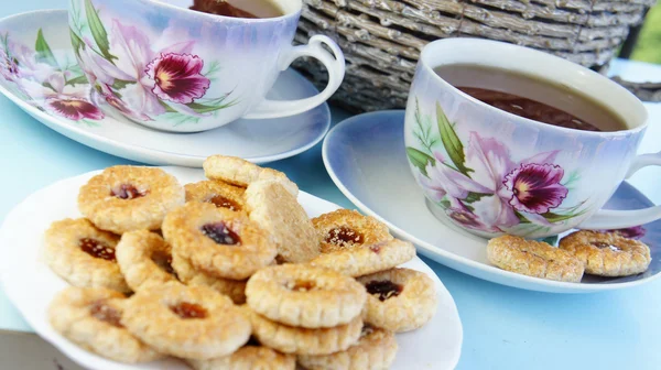 Tea time with cookies — Stock Photo, Image