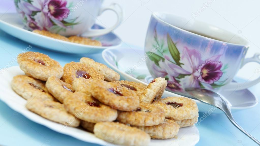 Tea time with cookies