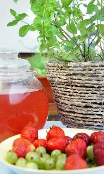 Summer fruits and drinks — Stock Photo, Image