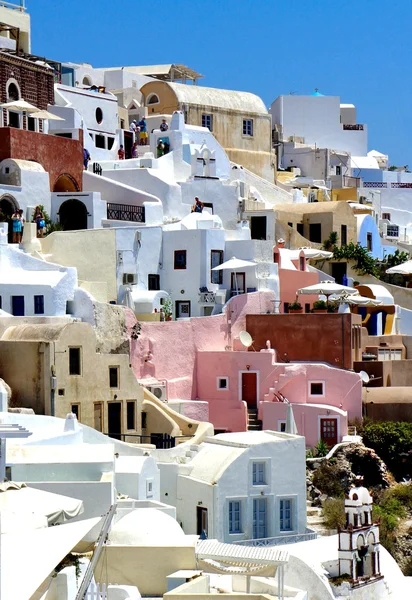 Uimitoare case albe din Santorini — Fotografie, imagine de stoc