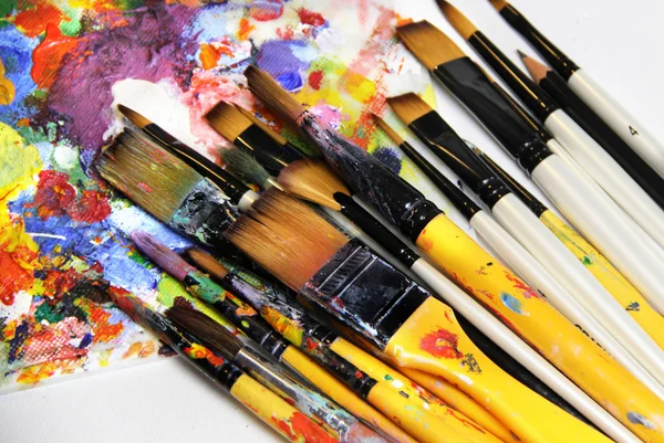Mix of paintbrushes — Stock Photo, Image