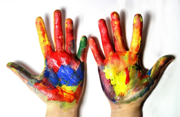 Levendig gekleurde handen — Stockfoto