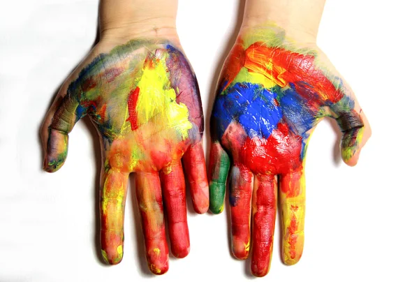 Vivid colored hands — Stock Photo, Image