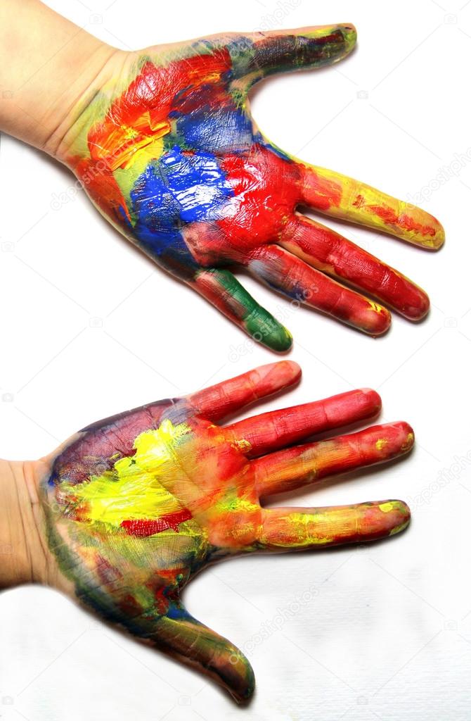 Vivid colored hands