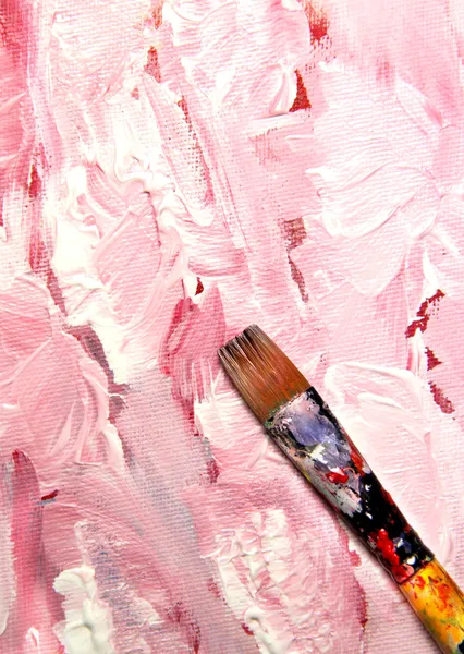 Vivid strokes and paintbrush — Stock Photo, Image