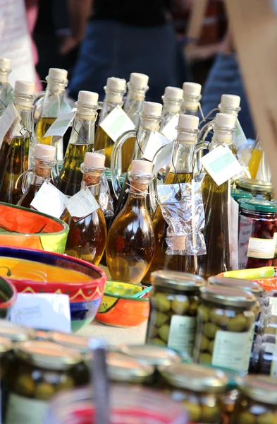 Koření a olivový olej — Stock fotografie