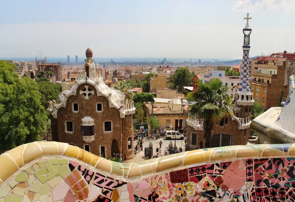 Park guell Barcelona, gaudi evleri ile İspanya — Stok fotoğraf