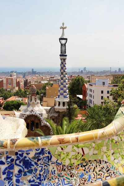 Park guell Barcelona, gaudi evleri ile İspanya — Stok fotoğraf