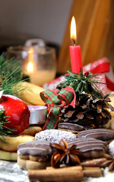 Mix of Christmas cookies with cinnamon — Stock Photo, Image