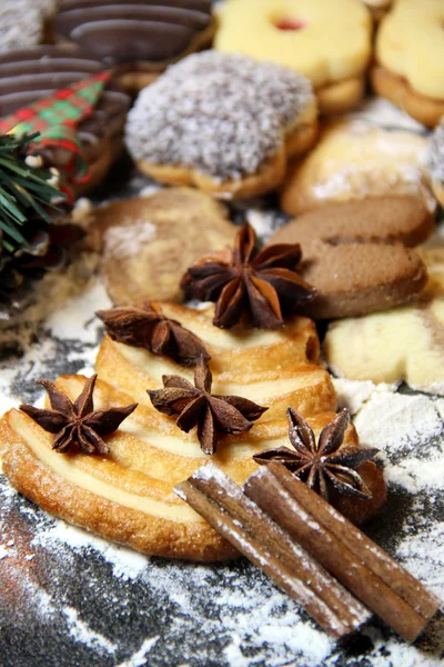 Feliz Navidad con abeto de galleta — Foto de Stock