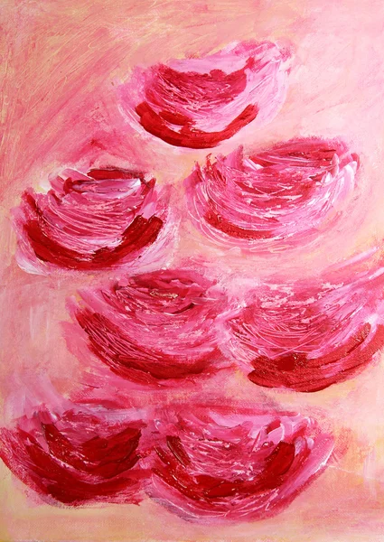 Bela pintura de rosas roxas — Fotografia de Stock