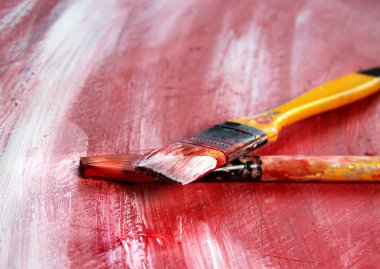 Resim paleti Boya fırçaları ve konturlar 