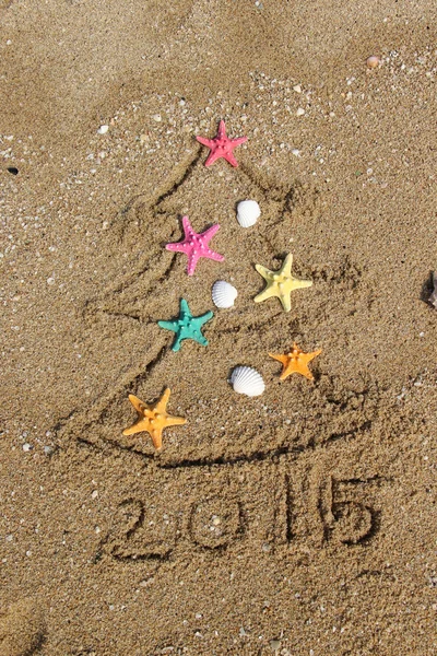 Weihnachten und Neujahr am Strand — Stockfoto