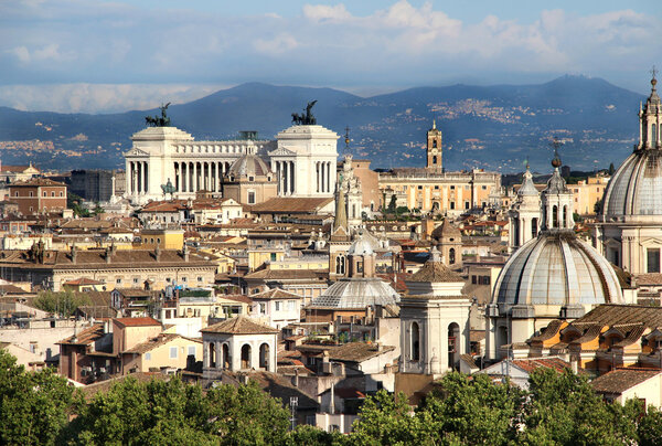Beautiful view of Roma panorama, Italy