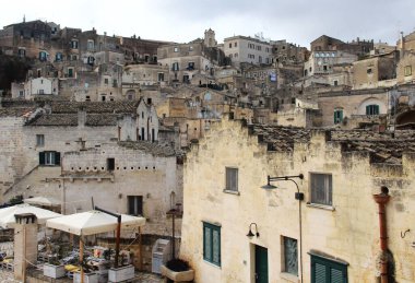 Matera manzarası, İtalya 'da unesco dünya mirası