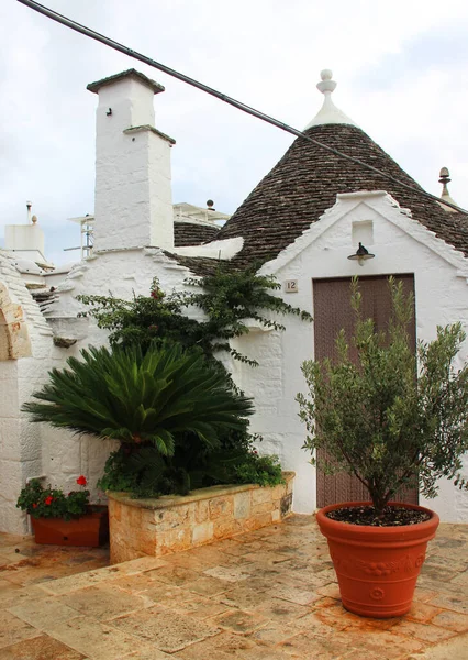 Weiße Häuser Von Alberobello Unesco Welterbe Italien — Stockfoto