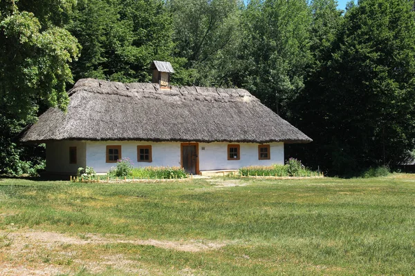 Schöne Aussicht Auf Ukrainische Authentische Häuser Und Landschaft — Stockfoto