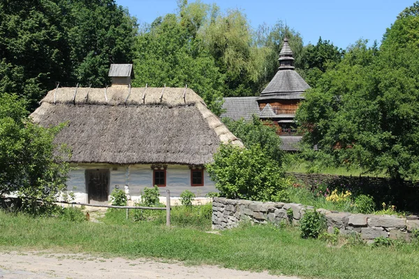 Belle Vue Sur Les Maisons Authentiques Ukrainiennes Campagne — Photo