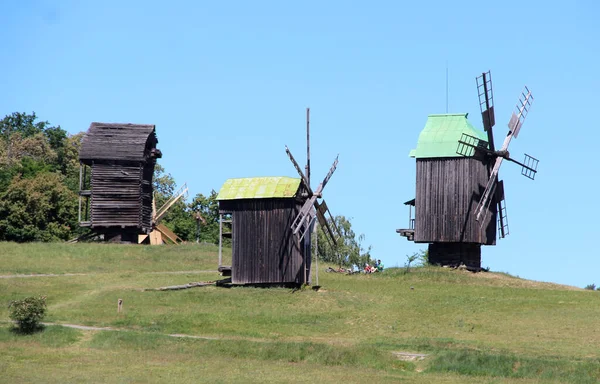 Красивый Вид Сельскую Местность Ветряные Мельницы Украины — стоковое фото