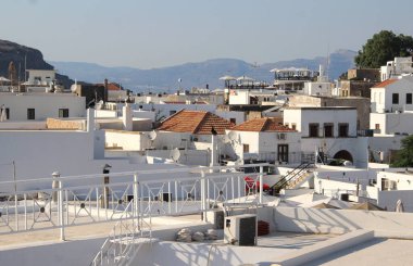 Beautiful panorama of Lindos city, Rhodos, Greece