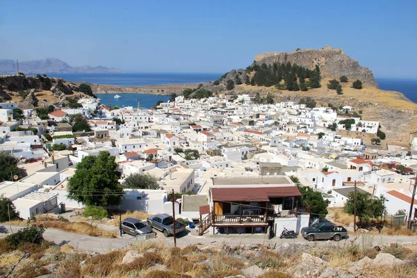 Beautiful Panorama Lindos City Rhodos Greece — Foto de Stock