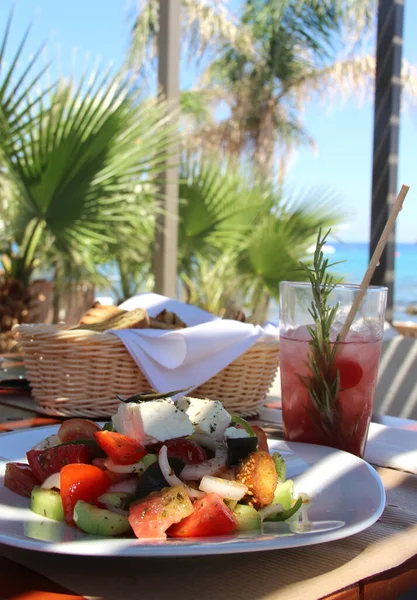 Beautiful Dinner Seacoast Greece — Stock Photo, Image