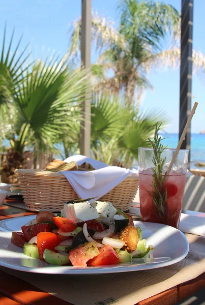 Beautiful Dinner Seacoast Greece — Stockfoto