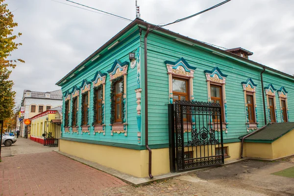 Rusland Oktober 2021 Raambekleding Museum Het Decor Van Houten Huizen — Stockfoto