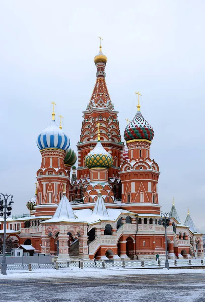 Moscow Russia Basil Cathedral Red Square Winter One Most Beautiful — Stock Photo, Image