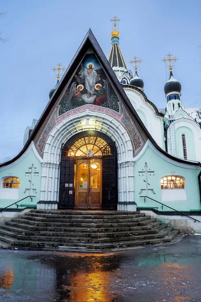 Moscú Rusia Diciembre 2021 Iglesia Resurrección Cristo Parque Sokolniki Esta — Foto de Stock