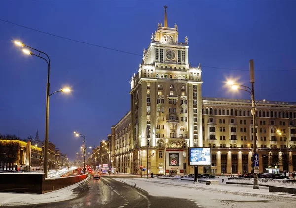 Moscow Russia January 2022 Peking Hotel Triumphal Square Luxury Four — Stock Photo, Image