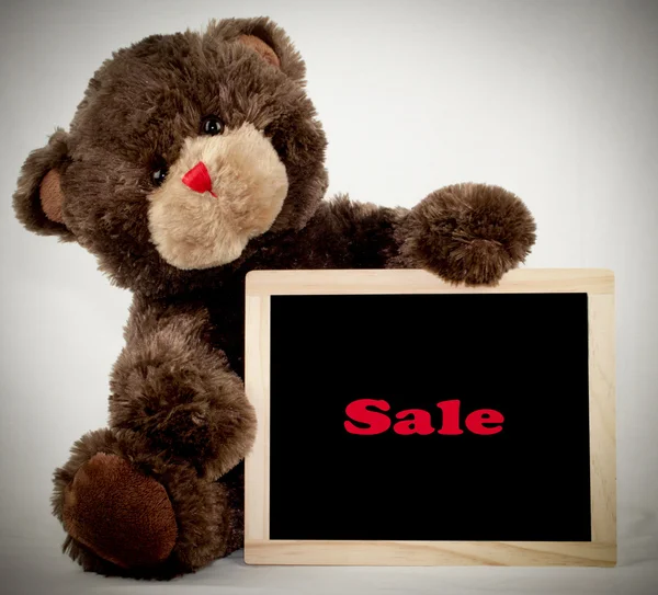 Chalkboard urso marrom — Fotografia de Stock