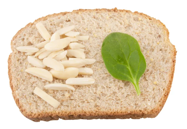 Хліб, шпинат і мигдалем — стокове фото