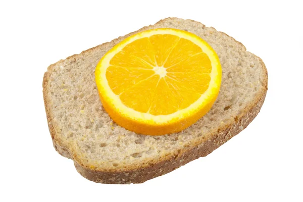Хліб і шматочок лимона — стокове фото