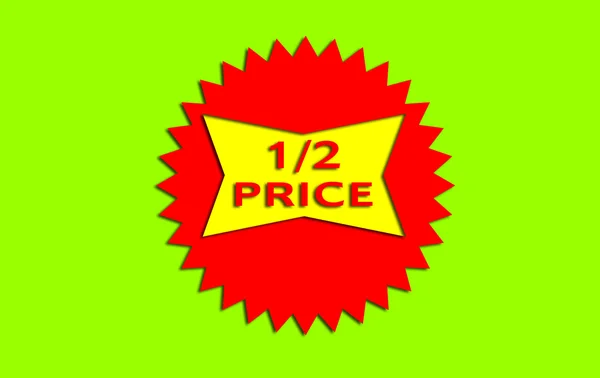 Yellow Half Price Tag — Stock Photo, Image