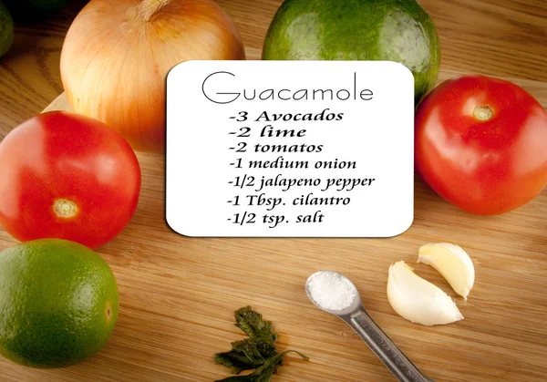 Guacamole recept med ingredienser — Stockfoto