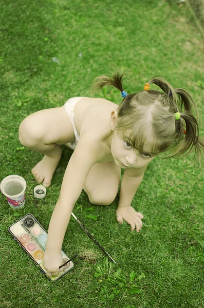 Målning av barn — Stockfoto