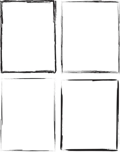 4 grunge frame borders Stock Vector