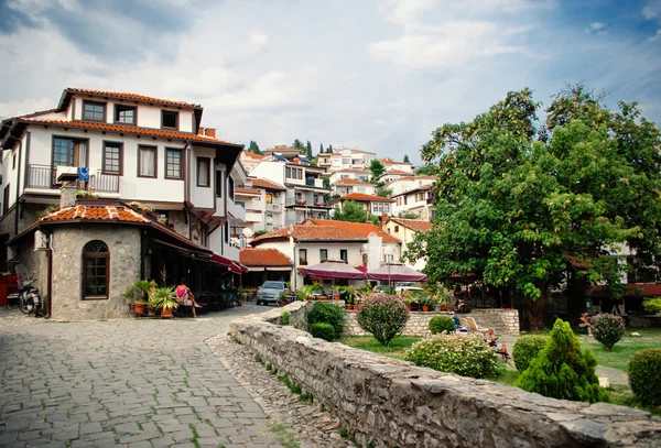 Widok na stare miasto z Ochrydy w Macedonii, Bałkany. — Zdjęcie stockowe