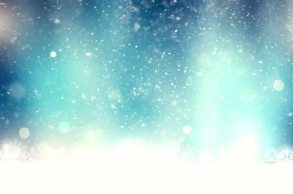 Christmas blue background with snowflakes — Stock Photo, Image