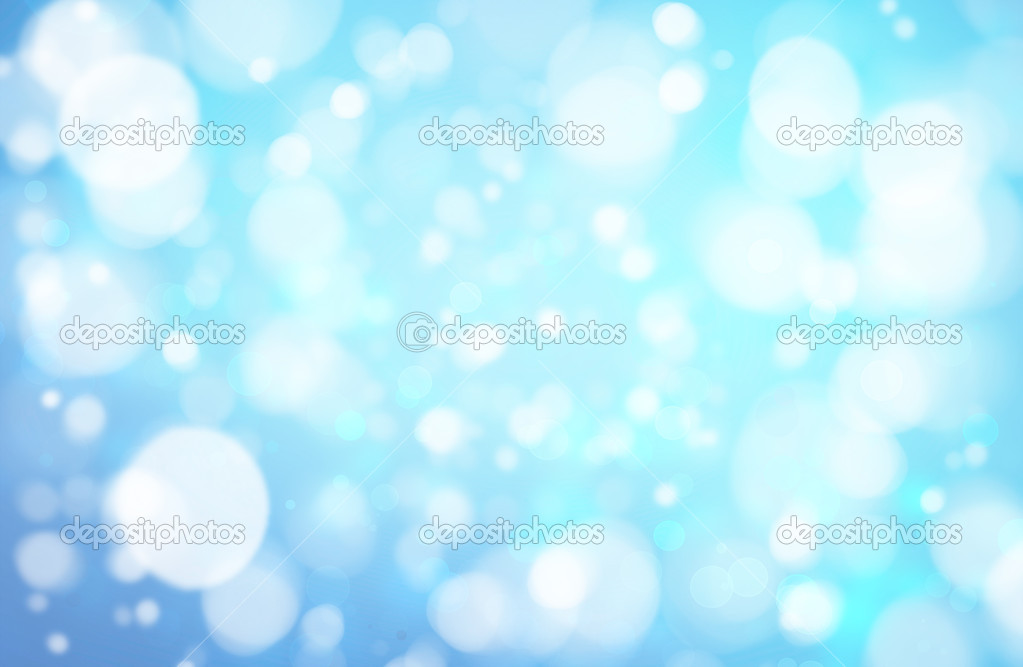 Lights on blue background bokeh effect