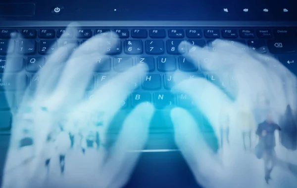 Virtuele Handen Die Toekomst Het Lot Van Mens Bepalen Privacy — Stockfoto